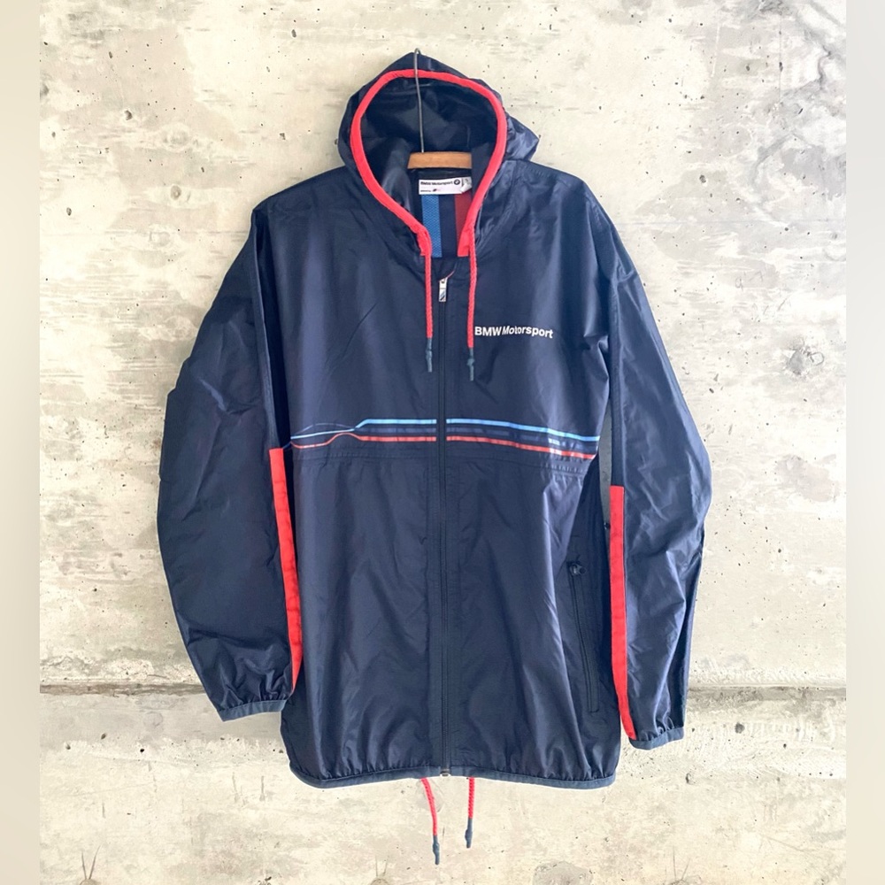 BMW Motorsports Windbreaker Small M Power Zip Up Jacket Mens Navy